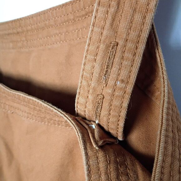 Gap Trapunto Jumpsuit Romper Overalls Tan Ivory Buttons Womens 8 Adjustable - Picture 6 of 10